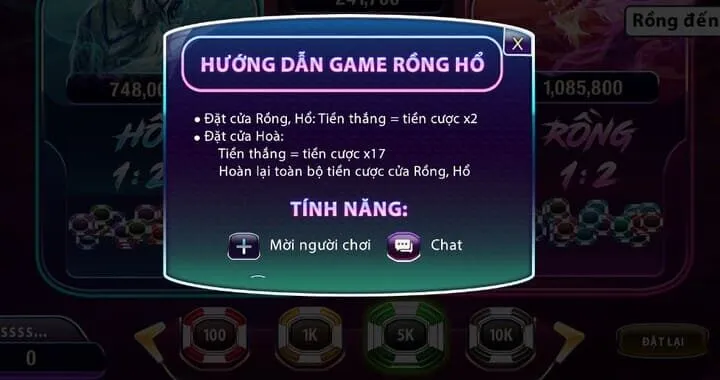 Hướng dẫn chơi Rồng hổ 789 Club chuẩn nhất